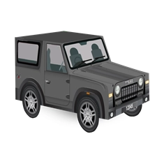 Large Plain Thar SUV Shape Box | Pack of 10 | 4 Colors-DeepGrey